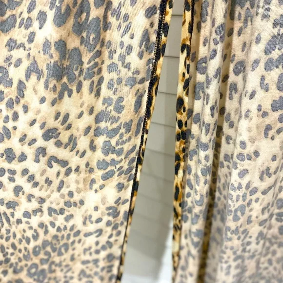 LuLaRoe Leopard Tan Brown Black Animal Print Sleeveless Vest Duster Kimono M - Picture 4 of 7